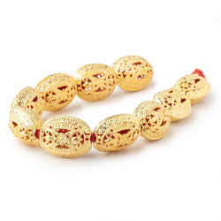21x16mm 22kt Gold Plated Copper Filigree Oval 8 inch 10 Beads (ONLINE ORDER ONLY)