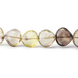 9mm BiColor Quartz Straight Drilled Heart Beads 8 inch 21 pieces (ONLINE ORDER ONLY)