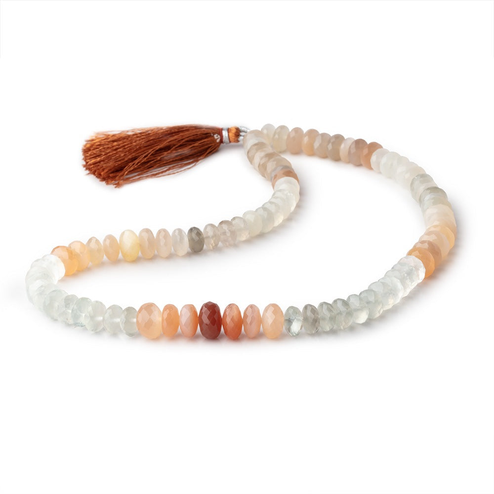 8-9mm Multi Color Moonstone Faceted Rondelle Beads 16 inch 84 pieces (ONLINE ORDER ONLY)