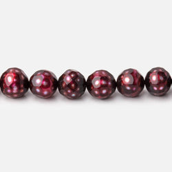 6mm Berry Red Faceted Round Freshwater Pearls 16 inch 70 pieces
