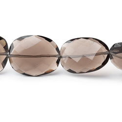 15x13-21x17mm Smoky Quartz Faceted Flat Nugget Beads 8 inch 11 pieces (ONLINE ORDER ONLY)