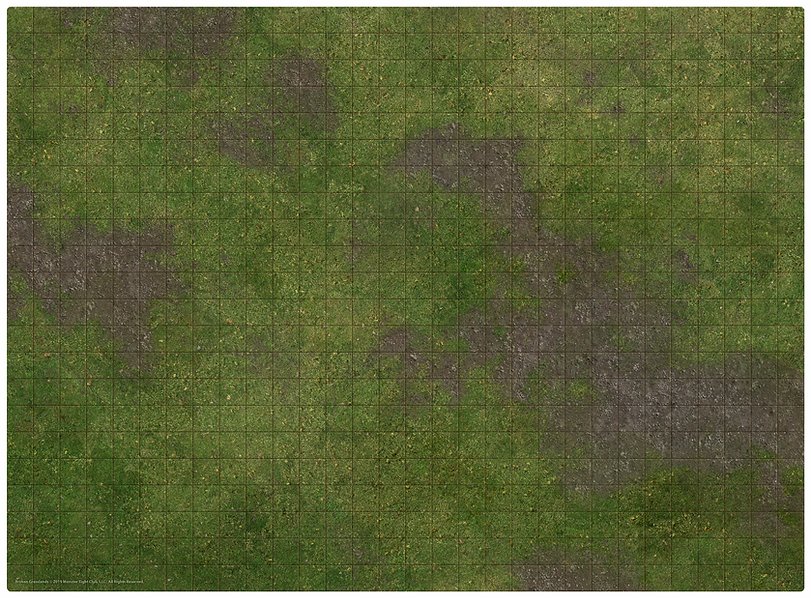 Monster Scenery: 3x3 Adventure Mat - Broken Grassland / Desert Scrubland