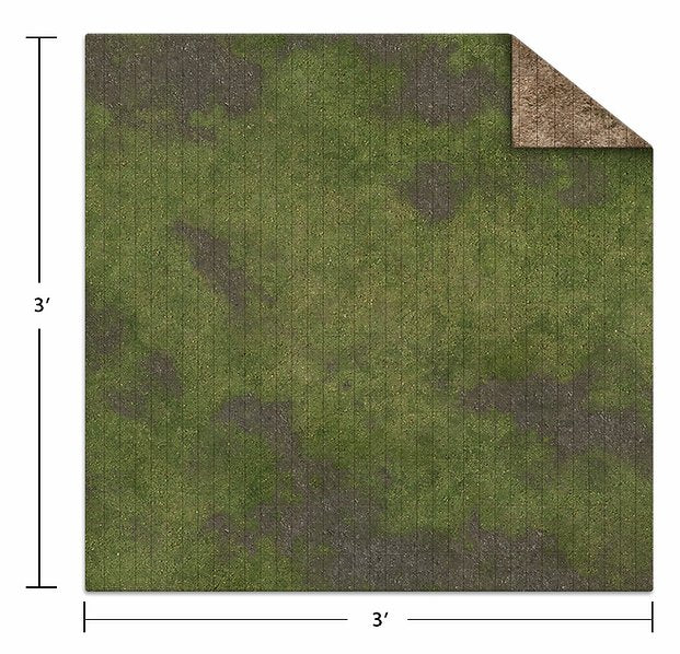 Monster Scenery: 3x3 Adventure Mat - Broken Grassland / Desert Scrubland