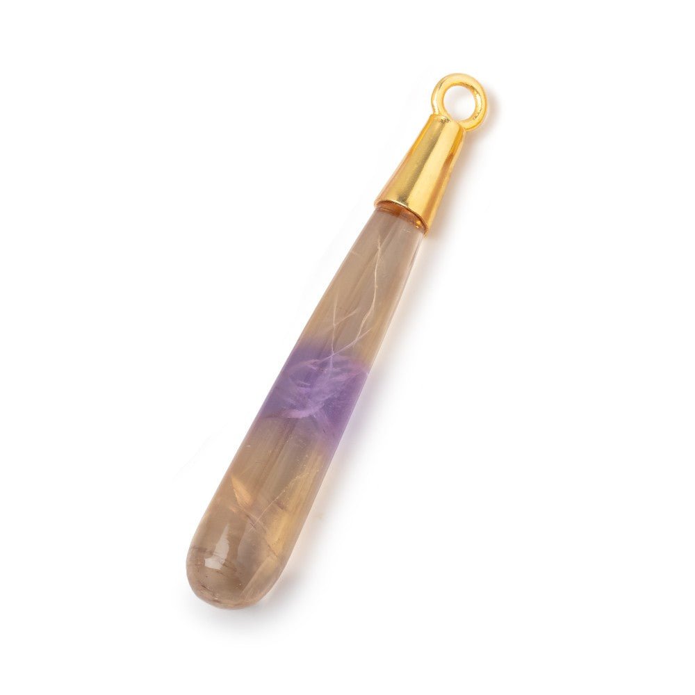 42x7mm Vermeil Capped Ametrine Plain Tear Drop Pendant 1 piece (ONLINE ORDER ONLY)
