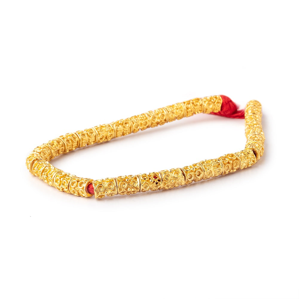 7x5mm 22kt Gold Plated Copper Bead Double Circle Tube Large Hole 8 inch 31 piece (ONLINE ORDER ONLY)