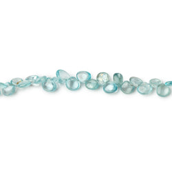 3.5-5mm Blue Zircon Plain Heart Beads 7.75 inch 76 pieces (ONLINE ORDER ONLY)