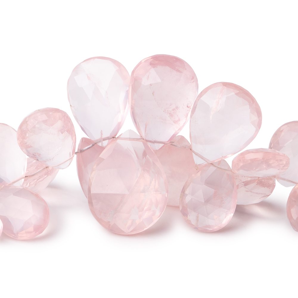 14x11-24x18mm Rose Quartz Faceted Pear Beads 7.5 inch 36 pieces (ONLINE ORDER ONLY)