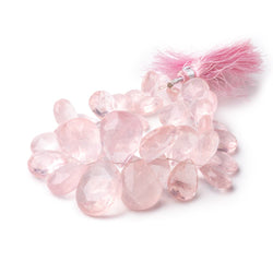 14x11-24x18mm Rose Quartz Faceted Pear Beads 7.5 inch 36 pieces (ONLINE ORDER ONLY)