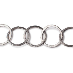 20mm Black Gold Plated Brushed Round Chain