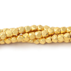 4mm Brushed Hand Cut Nugget Beads 8 inch 47 pieces