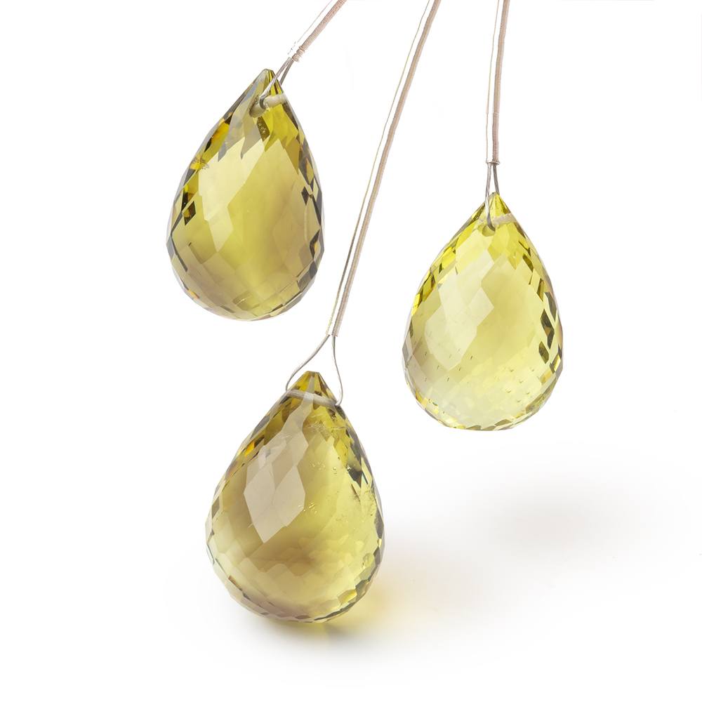 17x12-20x14mm Bi-Color Quartz Faceted Tear Drop Focal Set of 3 Beads AAA (ONLINE ORDER ONLY)