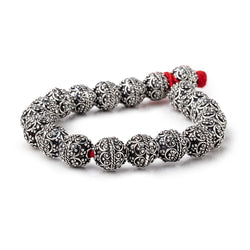 10mm Antiqued Sterling Silver Plated Copper Bali Design Round 8 inch 20 Beads (ONLINE ORDER ONLY)