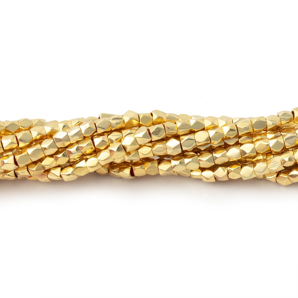 2mm Hand Polished Faceted Nugget Beads 8 inch 90 pieces (ONLINE ORDER ONLY)