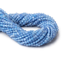 4.3mm Santorini Blue Chalcedony Checkerboard Faceted Calibrated Coins 12.5 inch 78 Beads (ONLINE ORDER ONLY)