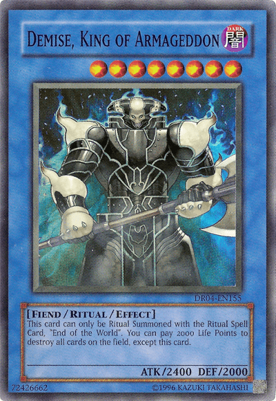 Demise, King of Armageddon [DR04-EN155] Super Rare (ONLINE ORDER ONLY)