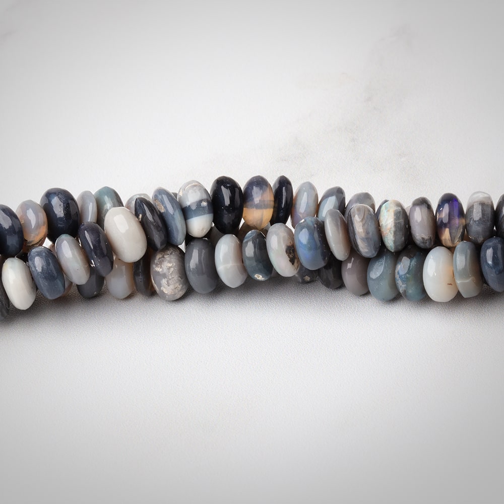 3.5-6mm Australian Opal plain rondelles 18 inch 200 beads A (ONLINE ORDER ONLY)