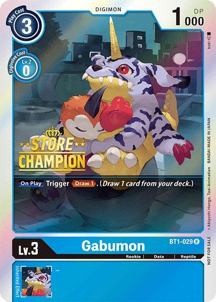 Gabumon [BT1-029] (Store Champion) [Release Special Booster Promos] (ONLINE ORDER ONLY)