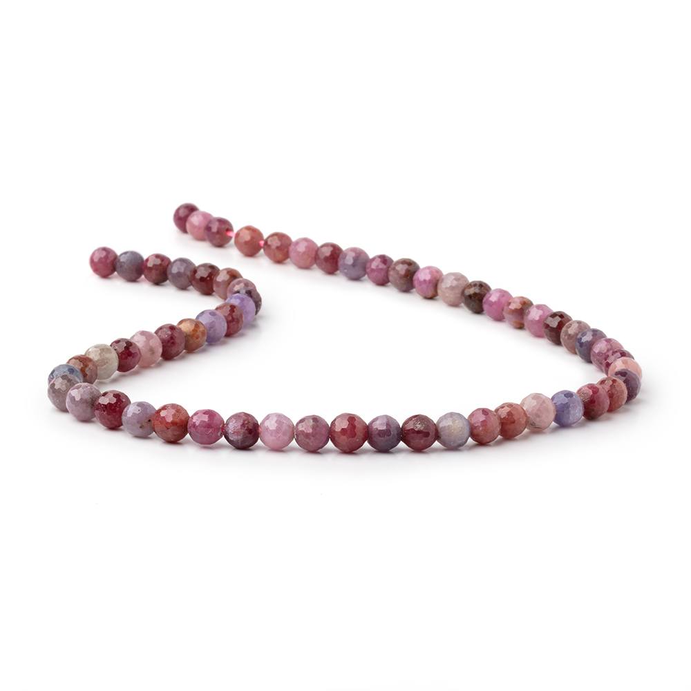 6.5-7mm Sapphire and Ruby Faceted Round 15.5 inch 60 Beads (ONLINE ORDER ONLY)
