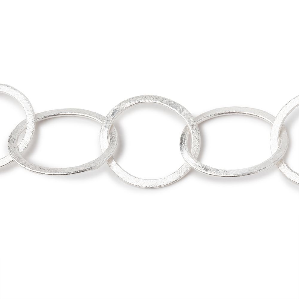 28x23mm and 21mm Silver plated Brushed Oval and Round Link Chain by the foot (ONLINE ORDER ONLY)