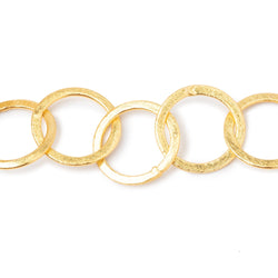 20mm 22kt Gold plated Copper Brushed Round Link Chain