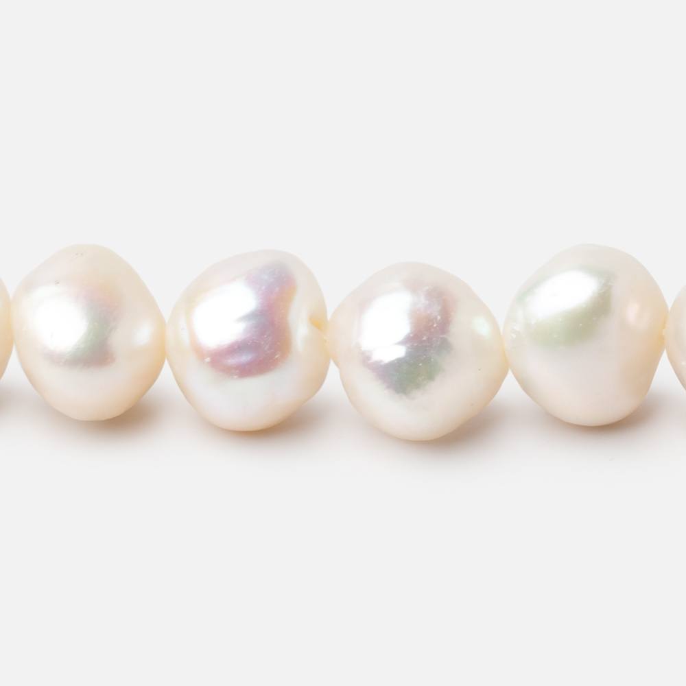 9-10mm White Baroque Freshwater Pearls 15 inch 42 beads (ONLINE ORDER ONLY)