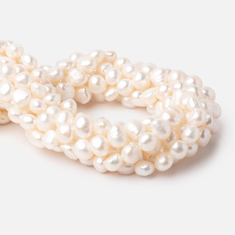9-10mm White Baroque Freshwater Pearls 15 inch 42 beads (ONLINE ORDER ONLY)