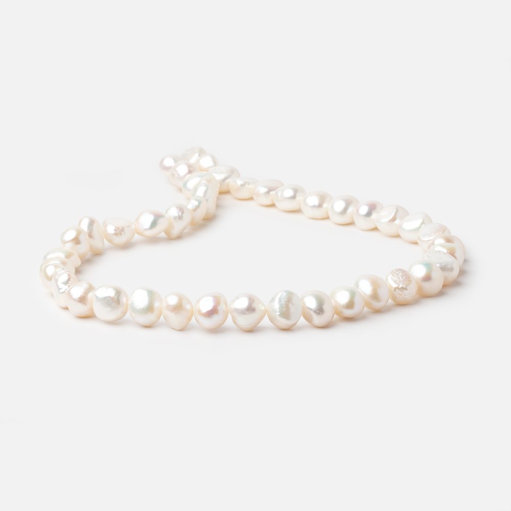9-10mm White Baroque Freshwater Pearls 15 inch 42 beads (ONLINE ORDER ONLY)