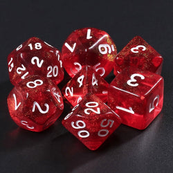 Rabbit's Eye (Red) with White Numbering 7-Dice Set RPG (Online Only)