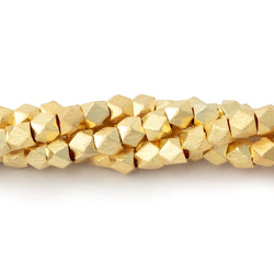 4mm Brushed Faceted Nugget Beads 8 inch 45 pieces (ONLINE ORDER ONLY)