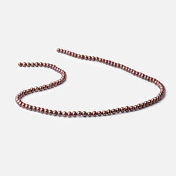 4x3mm Purplish Brown Side Drilled Off Round Freshwater Pearls 15 inch 108 beads