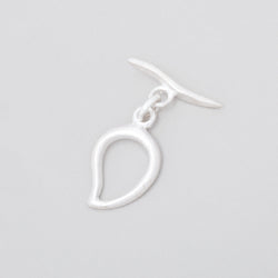 15x11mm Sterling Silver Satin Paisley Toggle 1 piece (ONLINE ORDER ONLY)