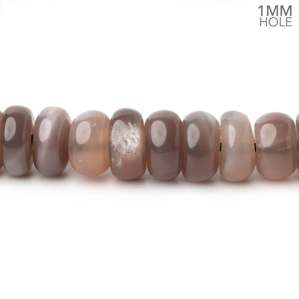 8mm Chocolate Moonstone Plain Rondelles 16 inch 80 Beads 1mm hole (ONLINE ORDER ONLY)