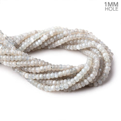 6mm Grey Moonstone Plain Rondelles 16 inch 96 Beads 1mm hole (ONLINE ORDER ONLY)