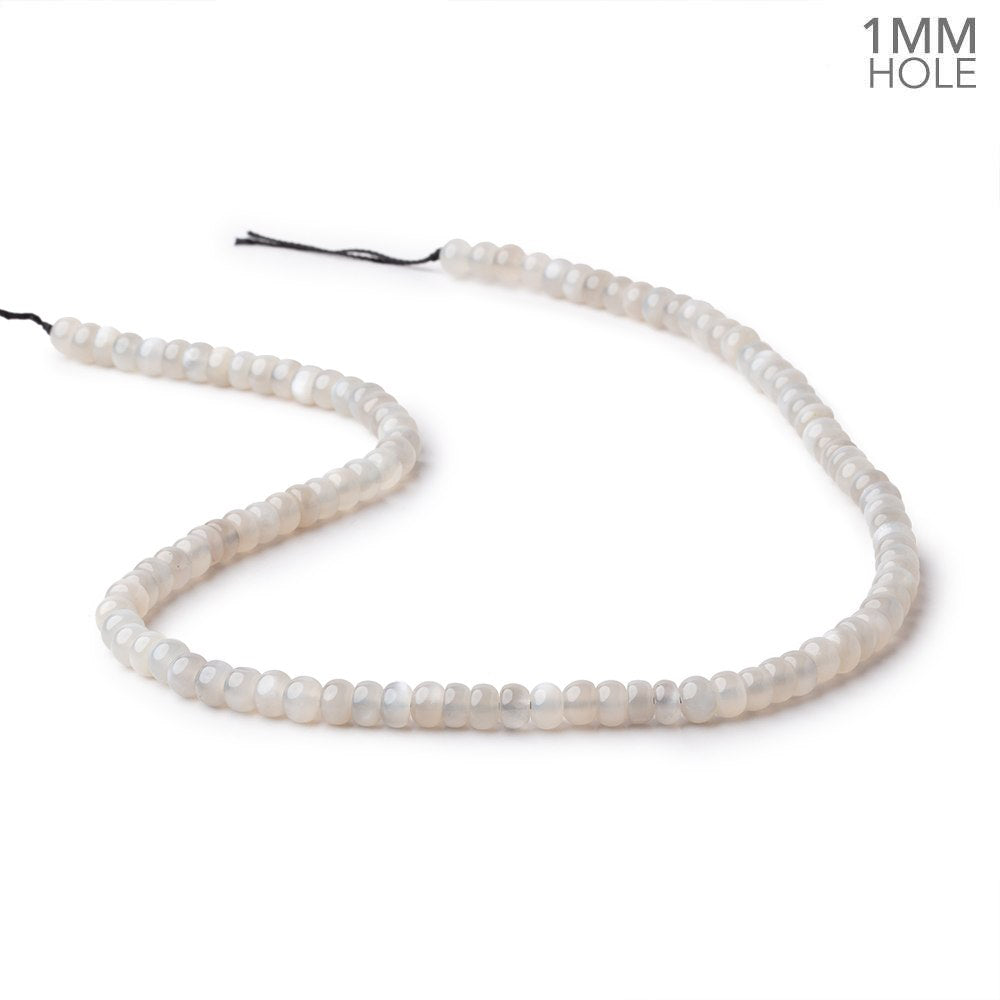 6mm Grey Moonstone Plain Rondelles 16 inch 96 Beads 1mm hole (ONLINE ORDER ONLY)