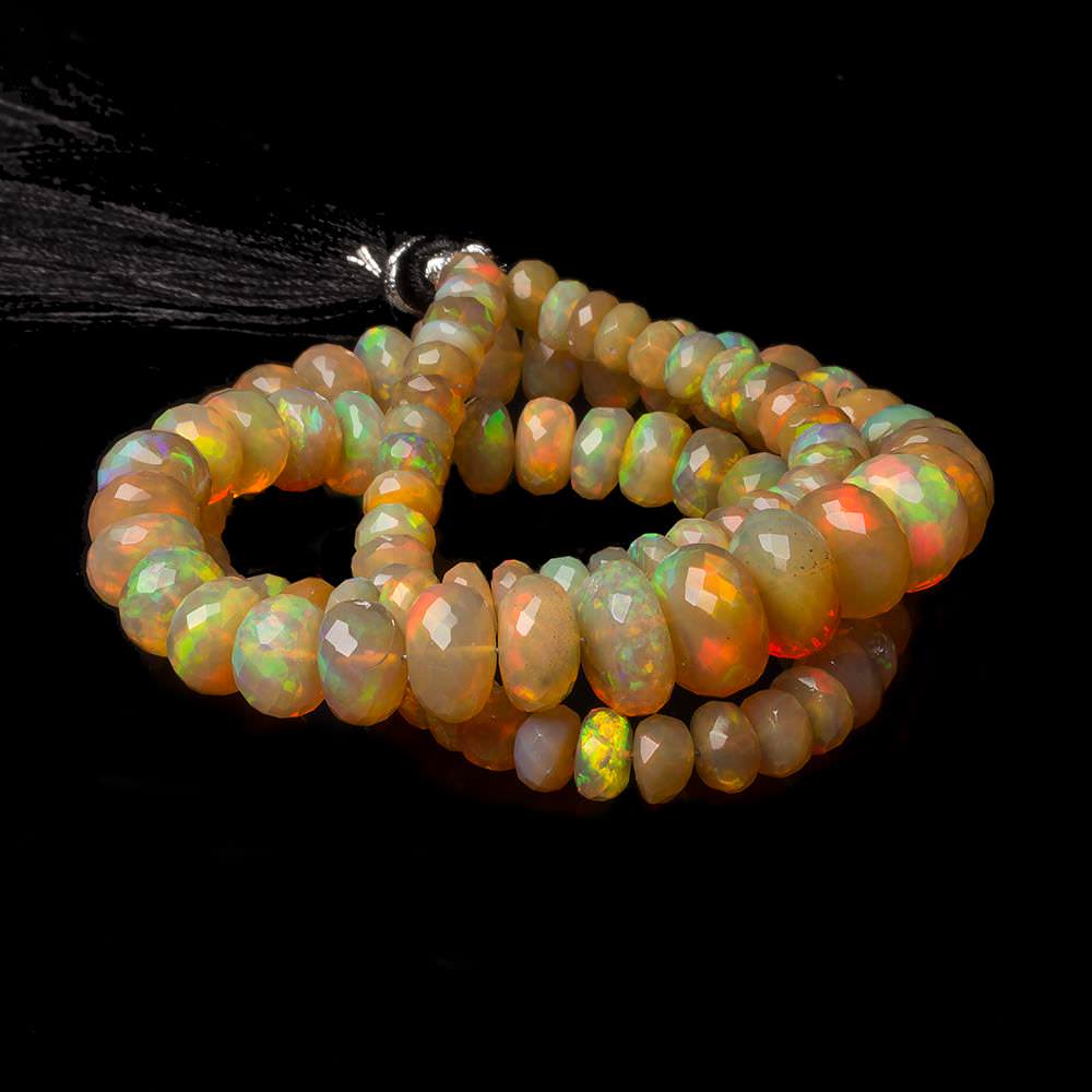 4.5-10.5mm Golden Ethiopian Opal faceted rondelle beads 16 inch 105 pieces (ONLINE ORDER ONLY)