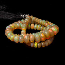 4.5-10.5mm Golden Ethiopian Opal faceted rondelle beads 16 inch 105 pieces (ONLINE ORDER ONLY)