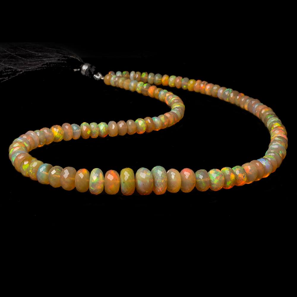 4.5-10.5mm Golden Ethiopian Opal faceted rondelle beads 16 inch 105 pieces (ONLINE ORDER ONLY)