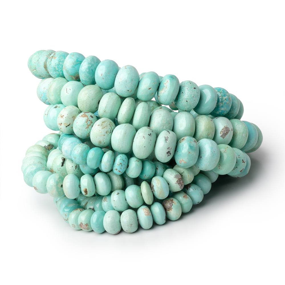 4.5-10mm Light Mongolian Turquoise Plain Rondelle 18 inches 88 Beads (ONLINE ORDER ONLY)