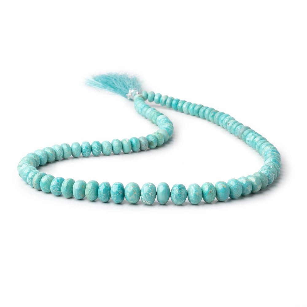 4.5-10mm Mongolian Turquoise Plain Rondelle 18 inch 88 beads (ONLINE ORDER ONLY)
