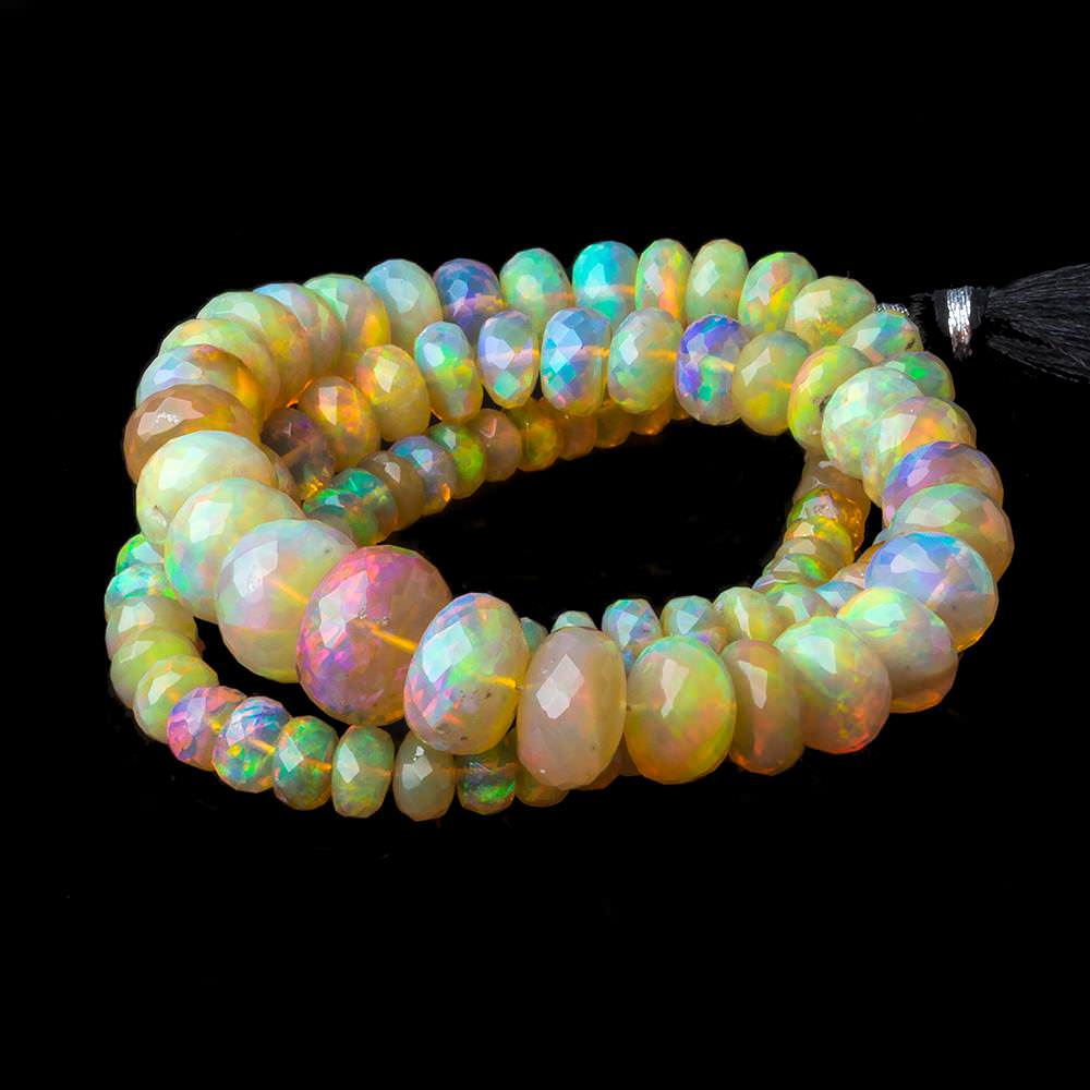4.5-11mm Golden Ethiopian Opal faceted rondelle beads 16 inch 109 pieces (ONLINE ORDER ONLY)