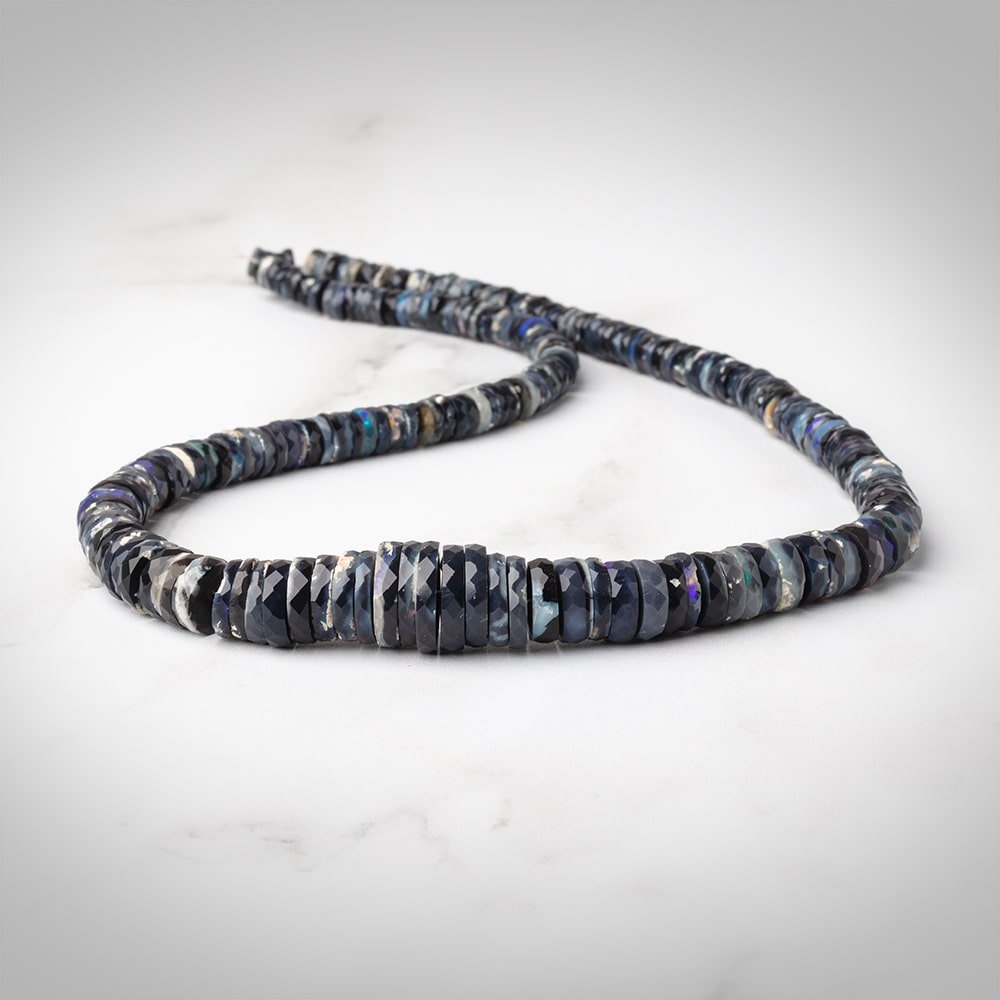 4.5-12.5mm Australian Opal Faceted Heishi Beads 16 inch 212 pieces AAA (ONLINE ORDER ONLY)