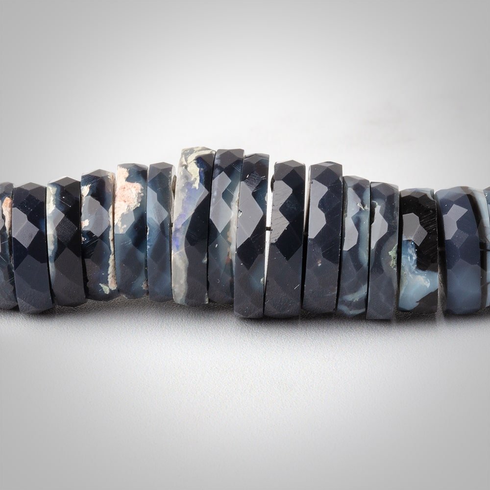 4.5-12.5mm Australian Opal Faceted Heishi Beads 16 inch 212 pieces AAA (ONLINE ORDER ONLY)