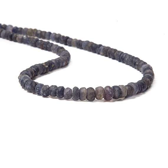 4.5-5mm Frosted Iolite faceted rondelle Beads 13 inch 113 pieces (ONLINE ORDER ONLY)