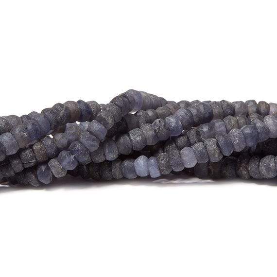 4.5-5mm Frosted Iolite faceted rondelle Beads 13 inch 113 pieces (ONLINE ORDER ONLY)