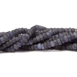 4.5-5mm Frosted Iolite faceted rondelle Beads 13 inch 113 pieces (ONLINE ORDER ONLY)