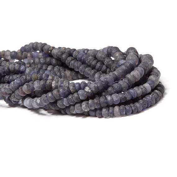 4.5-5mm Frosted Iolite faceted rondelle Beads 13 inch 113 pieces (ONLINE ORDER ONLY)