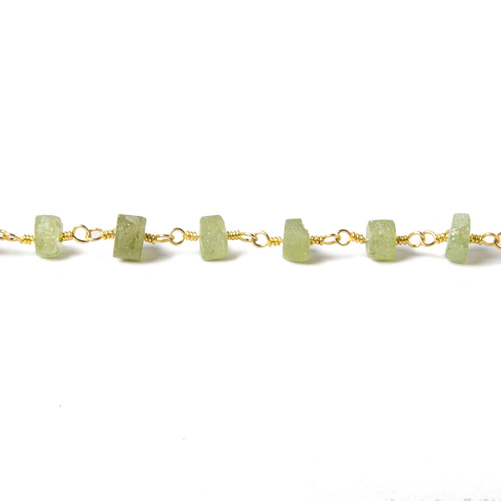 4.5-5mm Matte Peridot Gold plated Chain by the foot 35 pcs (ONLINE ORDER ONLY)