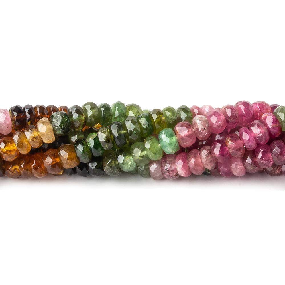 4.5-5mm Multi Color Tourmaline Beads Faceted Rondelle 14.5 inch 160 pcs (ONLINE ORDER ONLY)