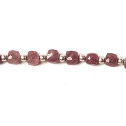 4.5-5mm Ruby faceted cube beads 8.5 inch 30 pieces (ONLINE ORDER ONLY)