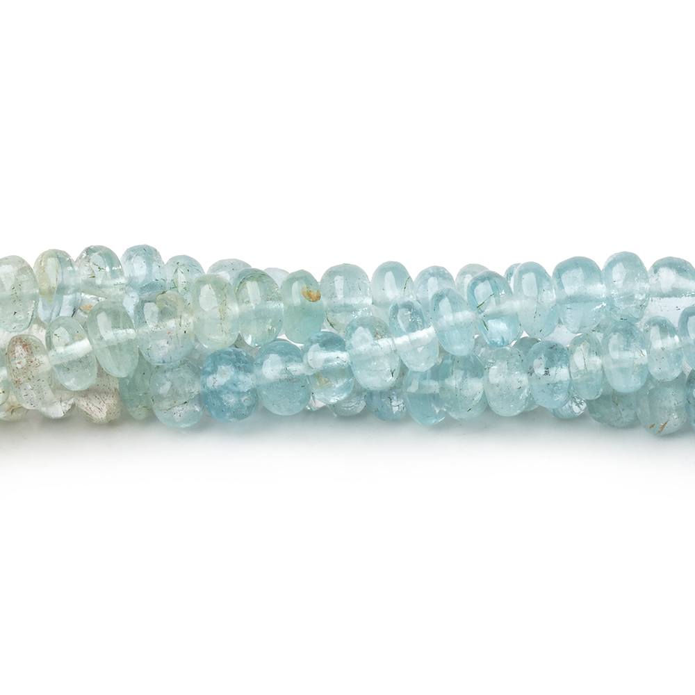 4.5-5mm Shaded Aquamarine Plain Rondelle Beads 14 inch 126 pieces (ONLINE ORDER ONLY)